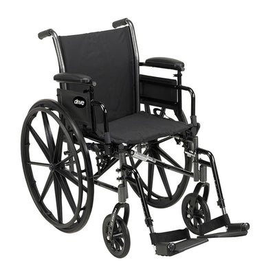 Drive Medical Cruiser III Adjustable Lightweight Durable Steel Frame Wheelchair