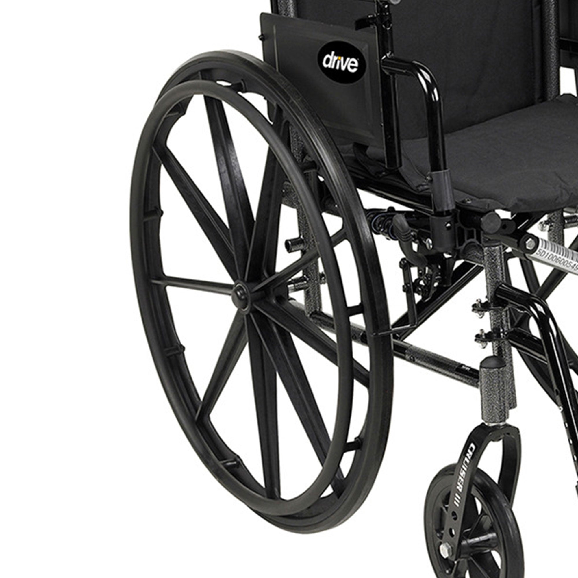 Drive Medical Cruiser III Adjustable Lightweight Durable Steel Frame Wheelchair
