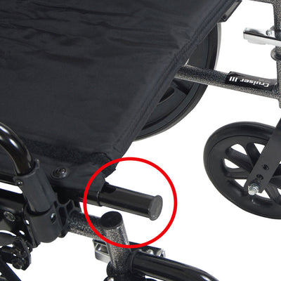 Drive Medical Cruiser III Adjustable Lightweight Durable Steel Frame Wheelchair
