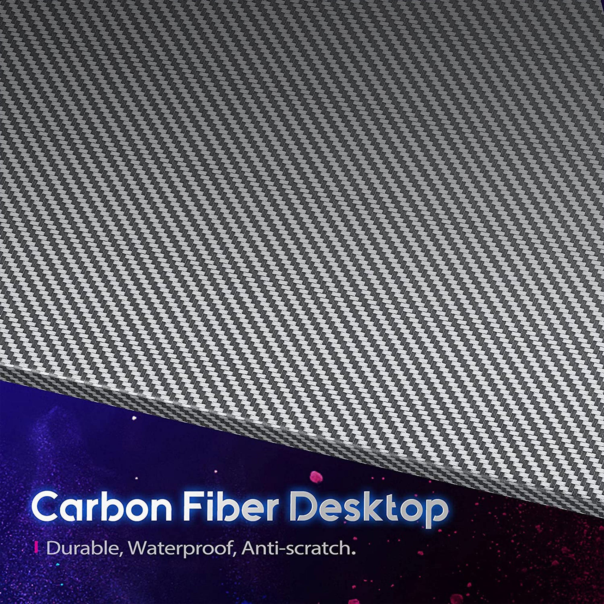 MOTPK 51 Inch L Shaped Carbon Fiber Computer Gaming Desk w/ Monitor Shelf (Used) - VMInnovations
