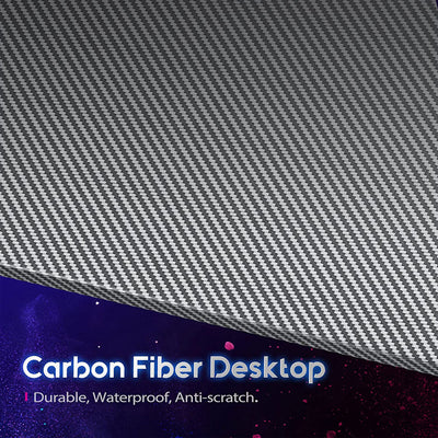 MOTPK 51 Inch L Shaped Carbon Fiber Computer Gaming Desk w/ Monitor Shelf (Used) - VMInnovations