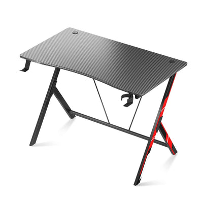 MOTPK 39 Inch Wide Space Saving Carbon Fiber Computer PC Gaming Desk, Black - VMInnovations