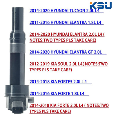 Ignition Coil, Compatible with Select Hyundai & Kia Models (4 Pack) (Used)