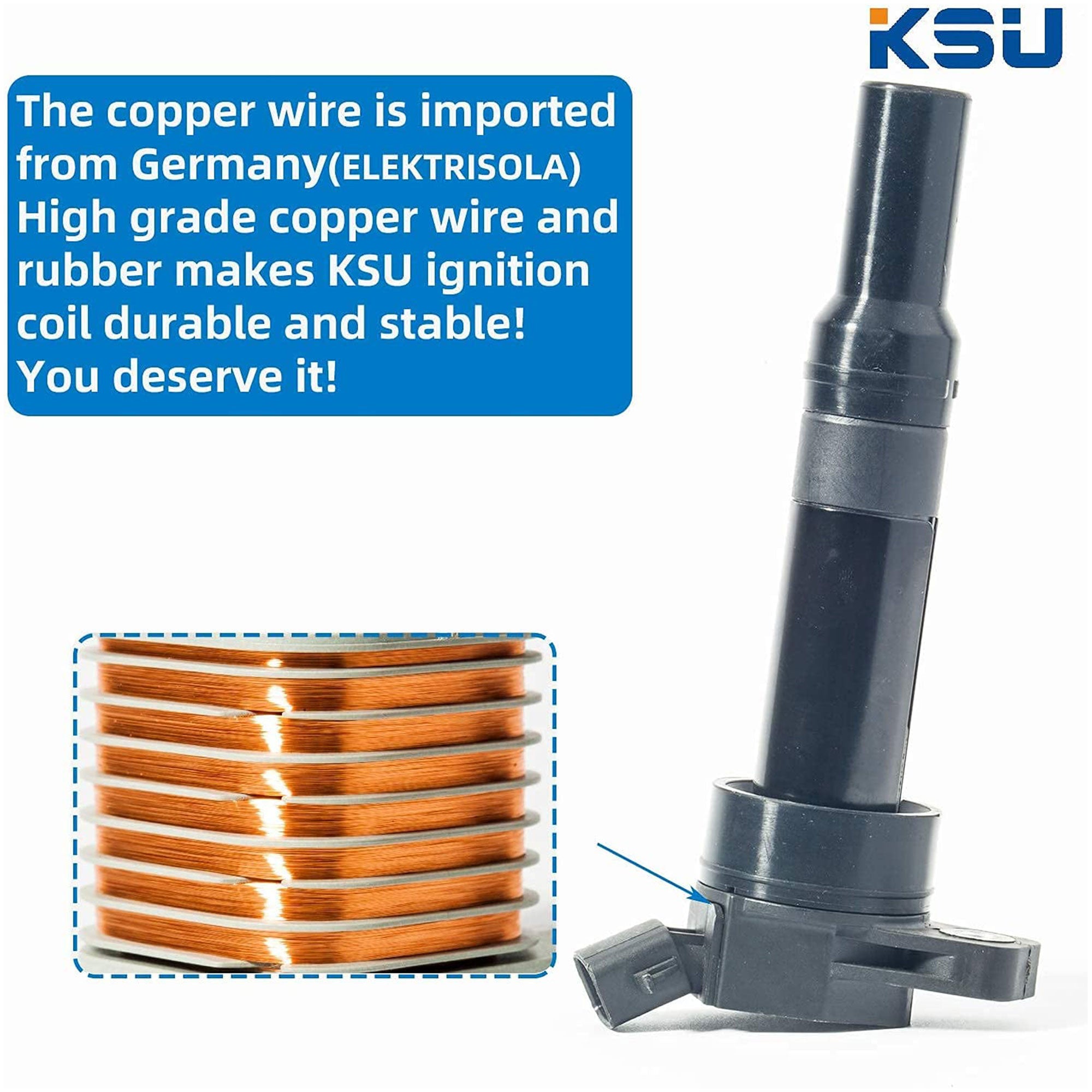 KSU Ignition Coil, Compatible w/ Select Hyundai & Kia Models (4 Pack) (Open Box) - VMInnovations
