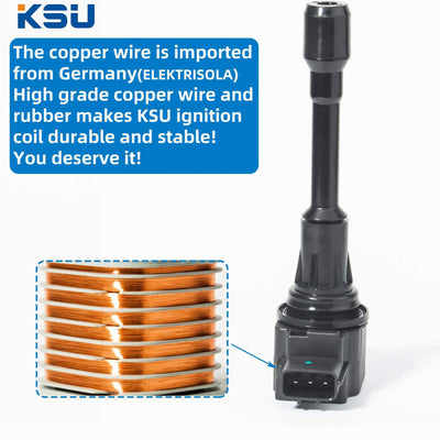 KSU Ignition Coils, Compatible with Select Infiniti and Nissan Models (4 Pack) - VMInnovations