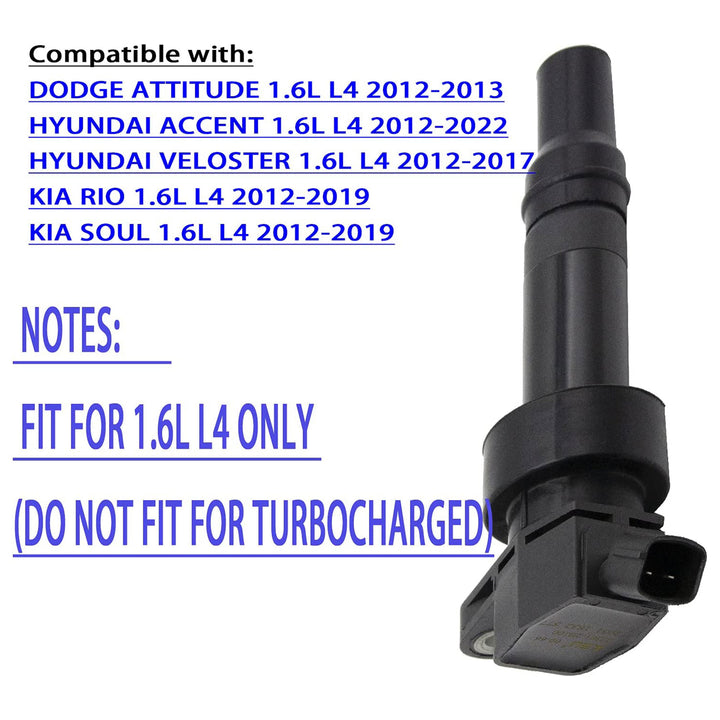 KSU Ignition Coils, Compatible with Select Hyundai and Kia Car Models (4 Pack)