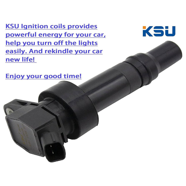 KSU Ignition Coils, Compatible with Select Hyundai and Kia Car Models (4 Pack)