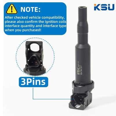 KSU Durable Ignition Coil, Compatible with Select BMW Models (6 Pack) (Open Box)