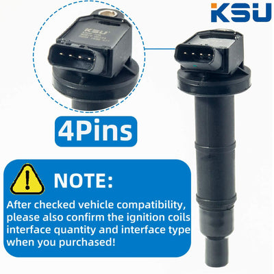 KSU Ignition Coils, Compatible w/ Select Lexus, Scion, & Toyota(4 Pk)(For Parts) - VMInnovations