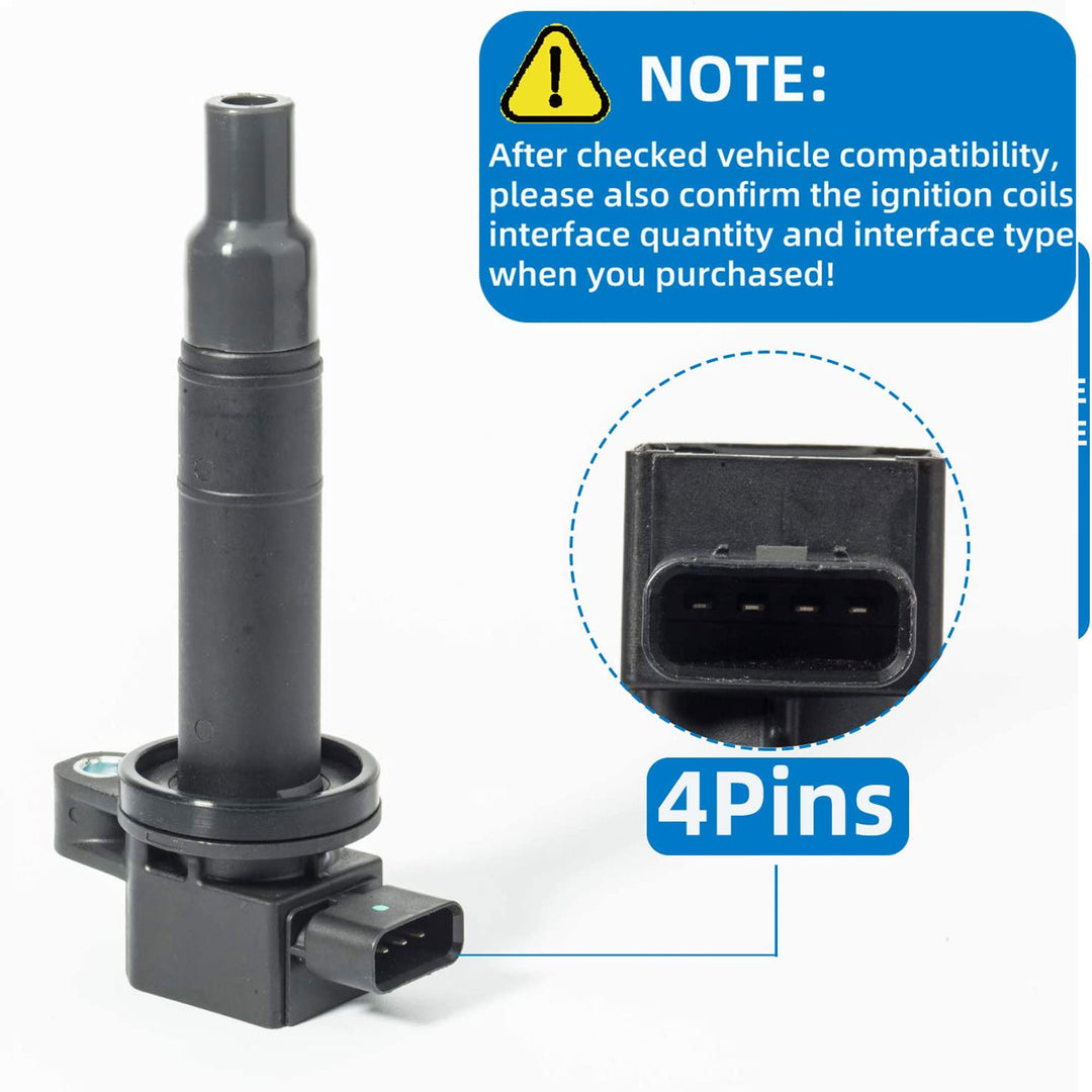 Ignition Coils, Compatible w/ Select Scion and Toyota Car Models (4 Pack) (Used)