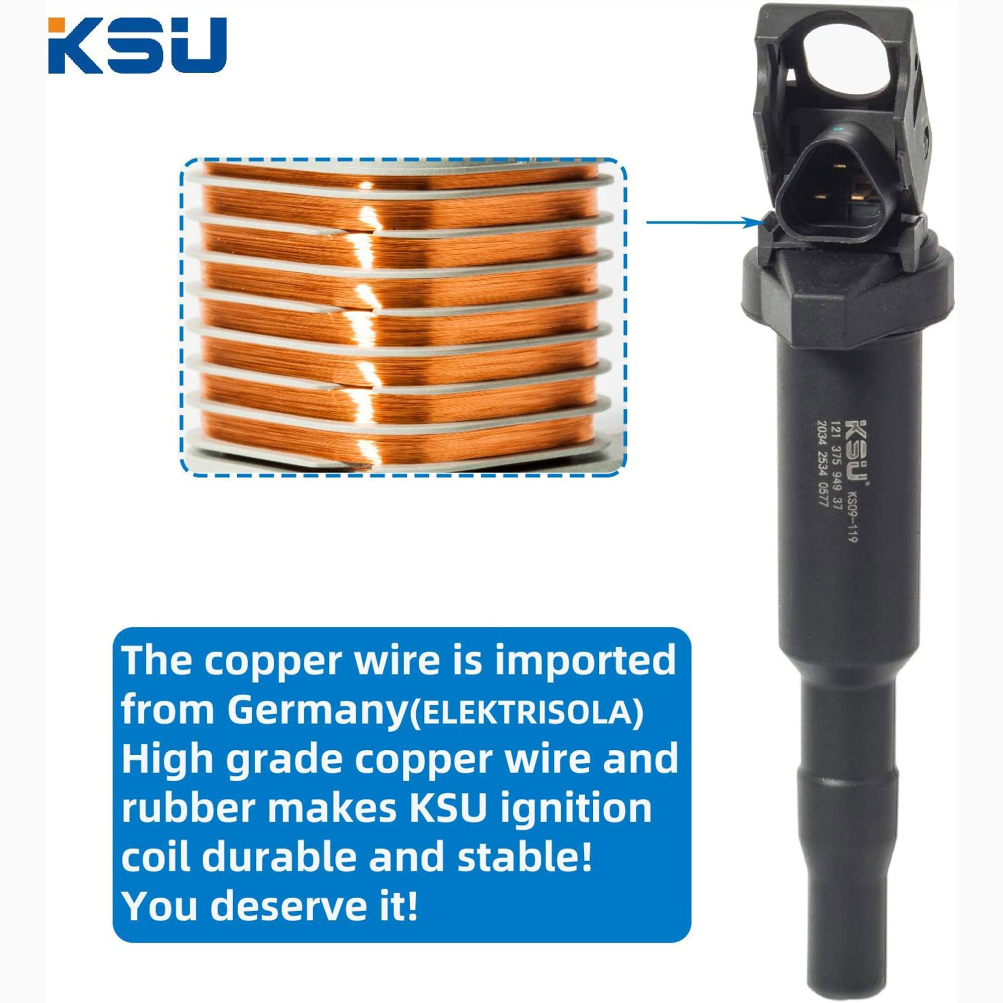 KSU 09-119 Ignition Coil, Compatible with Select BMW & Alpina Models(8pk) (Used) - VMInnovations