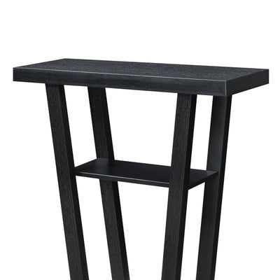 Convenience Concepts Newport V 32 Inch Wide 3 Tier Hallway Console Table, Black