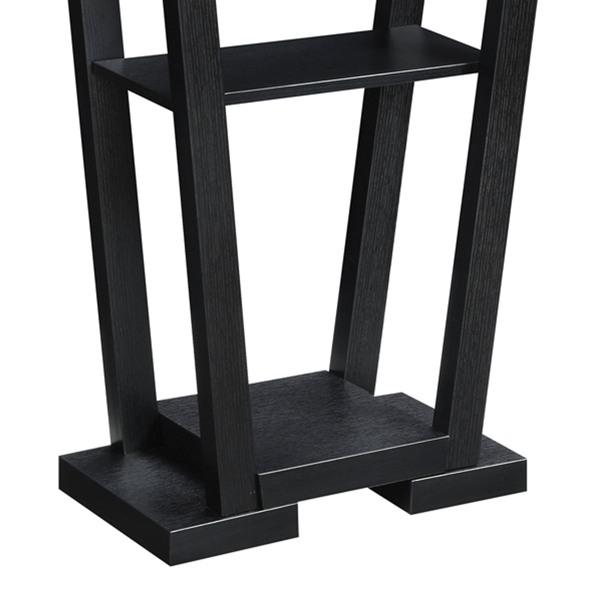 Convenience Concepts Newport V 32 Inch Wide 3 Tier Hallway Console Table, Black