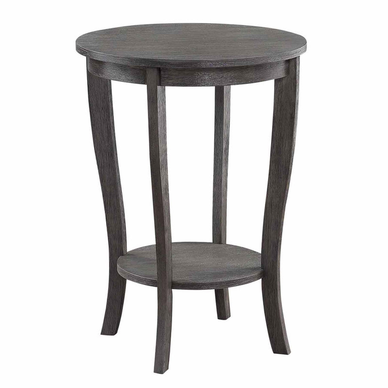Convenience Concepts American Heritage Round Sofa & Couch End Table, Dark Gray