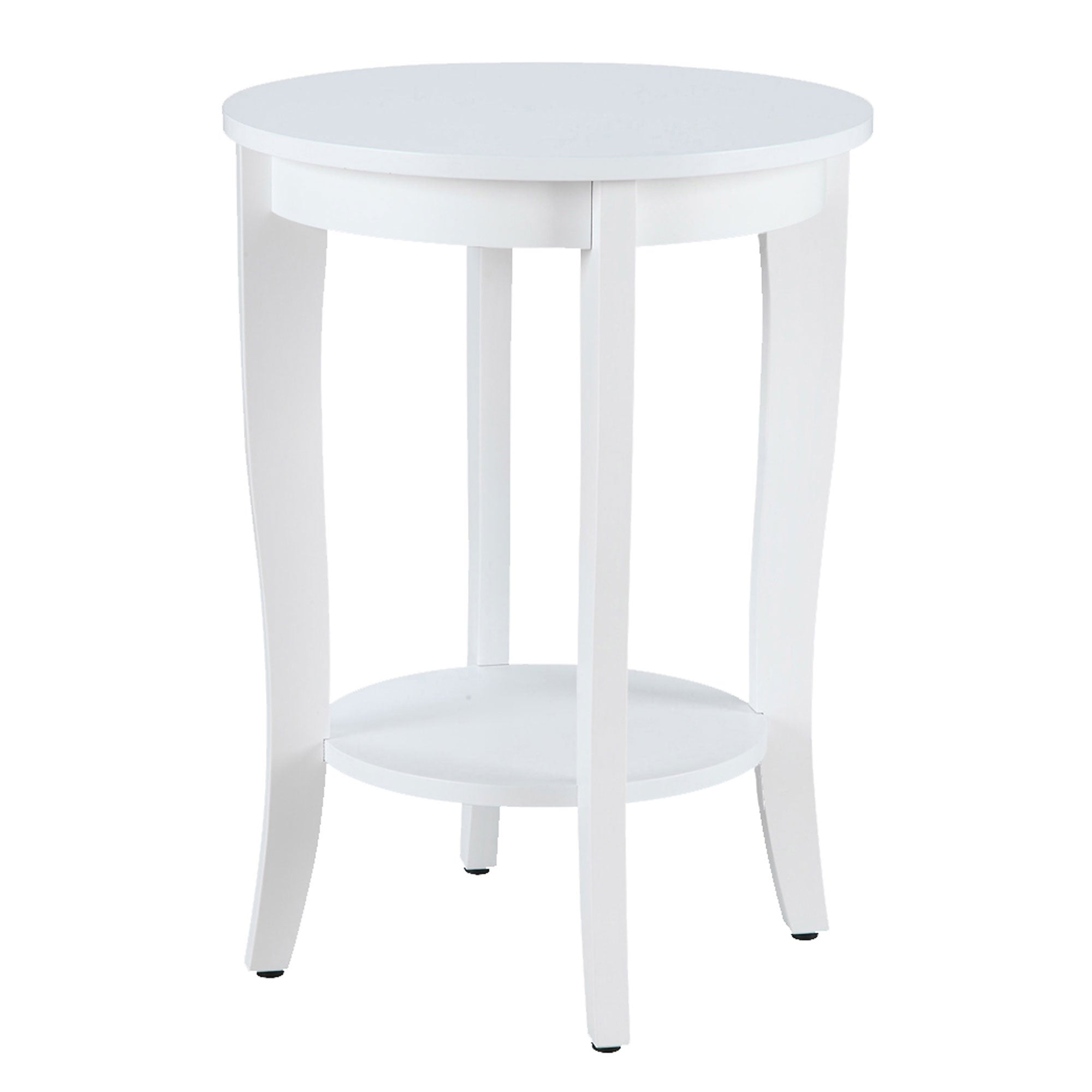Convenience American Heritage Round Wood Sofa & Couch End Table, White (Used) - VMInnovations