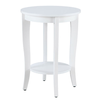 Convenience American Heritage Round Wood Sofa & Couch End Table, White (Used) - VMInnovations