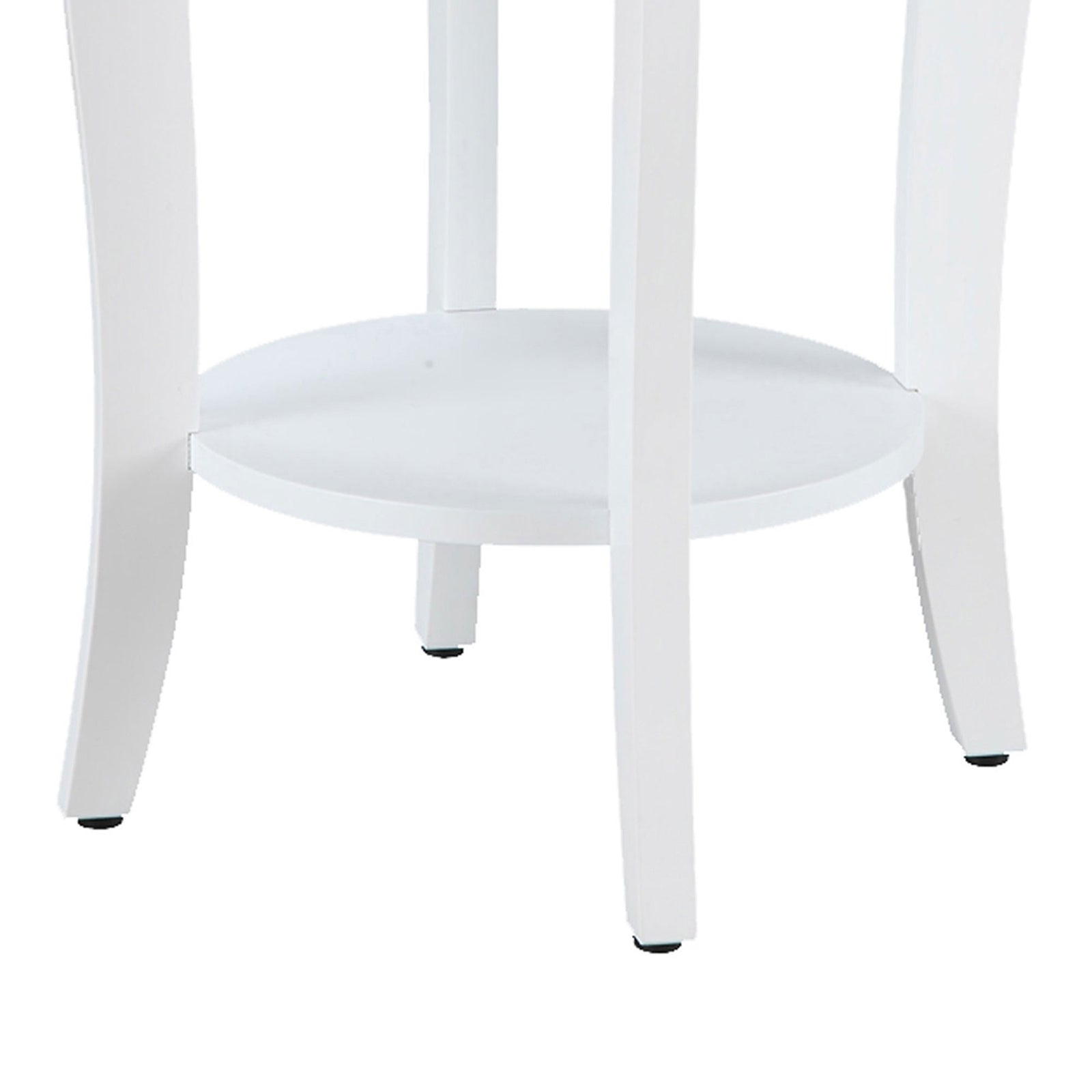 Convenience American Heritage Round Wood Sofa & Couch End Table, White (Used) - VMInnovations