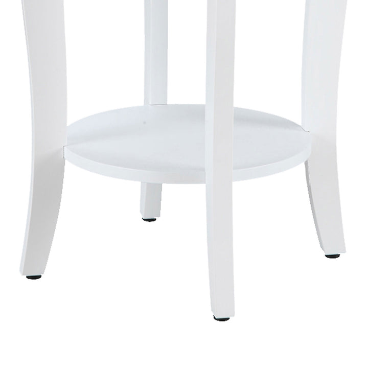 Convenience American Heritage Round Wood Sofa & Couch End Table, White (Used) - VMInnovations