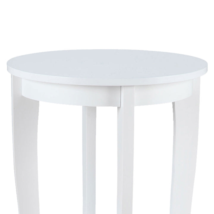 Convenience American Heritage Round Wood Sofa & Couch End Table, White (Used) - VMInnovations