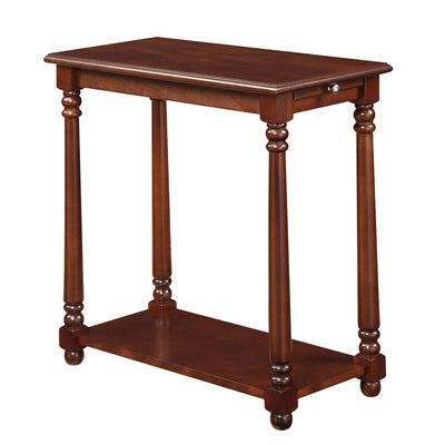Convenience Concepts French Country Regent Wooden Couch End Table, Mahogany