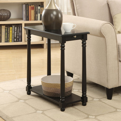 Convenience Concepts French Country Regent Wooden Sofa & Couch End Table, Black