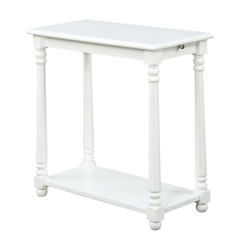 Convenience Concepts French Country Regent Wooden Sofa & Couch End Table, White