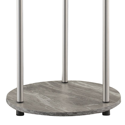 Convenience Concepts Designs2Go Tier Round End Table, Faux Gray Marble & Chrome
