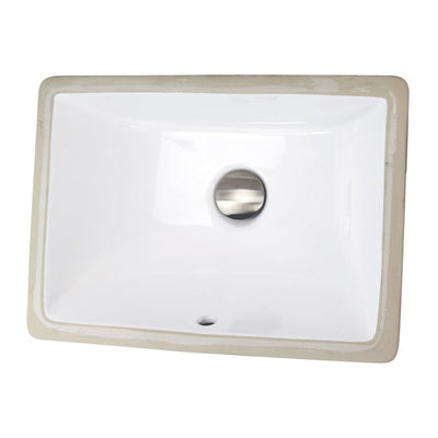 Nantucket Sinks 16x11in Vitreous China Ceramic Undermount Bathroom Sink, White