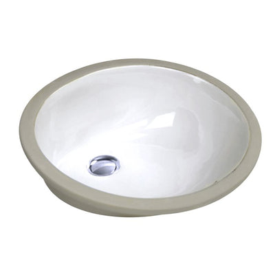 Nantucket Sinks 15x12in Vitreous China Ceramic Undermount Bathroom Sink, White