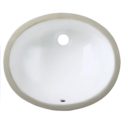 Nantucket Sinks 15x12in Vitreous China Ceramic Undermount Bathroom Sink, White