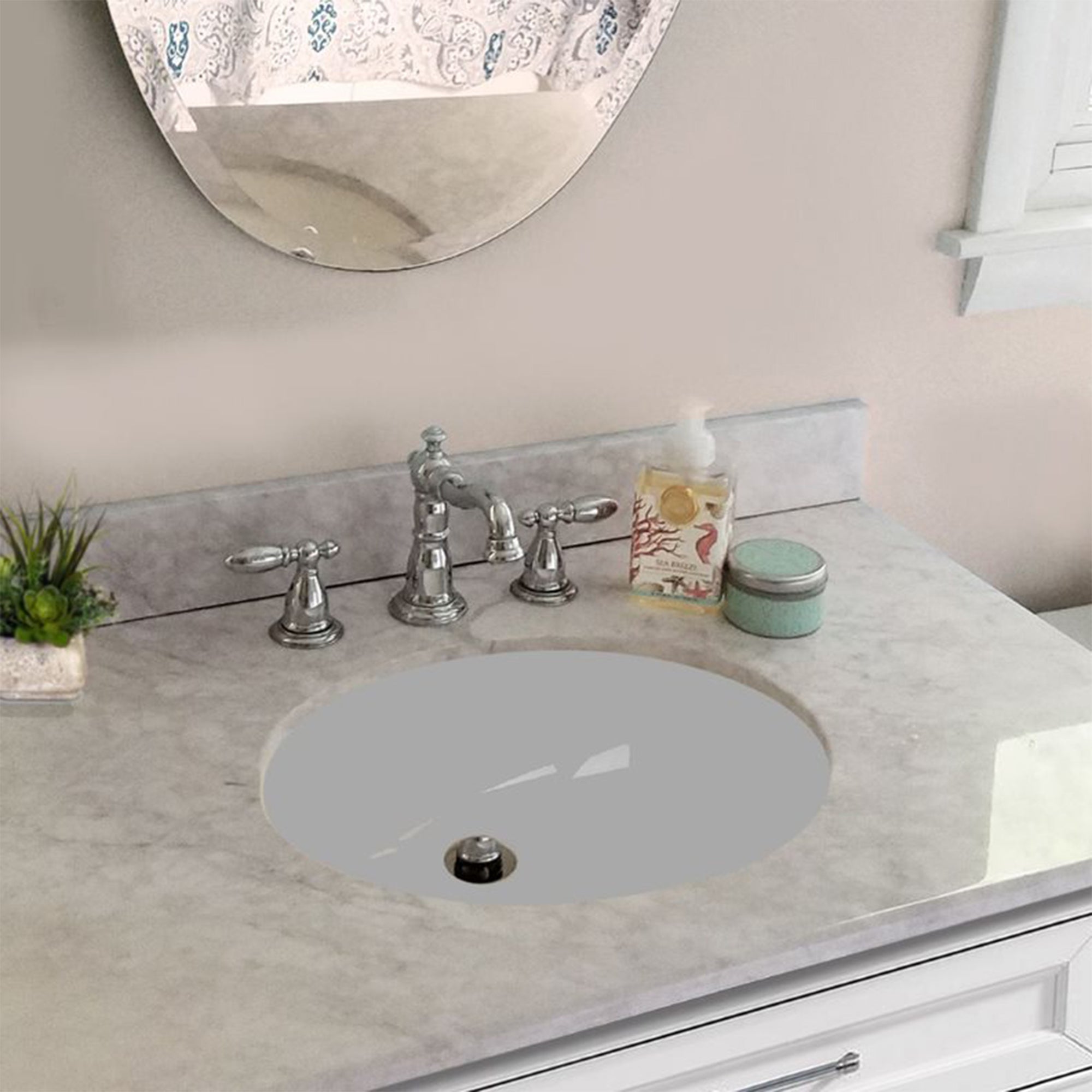 Nantucket Sinks 15x12in Vitreous China Ceramic Undermount Bathroom Sink, White