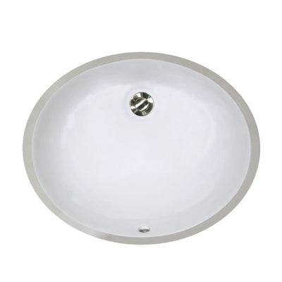 Nantucket Sinks 15x12in Vitreous China Ceramic Undermount Bathroom Sink, White