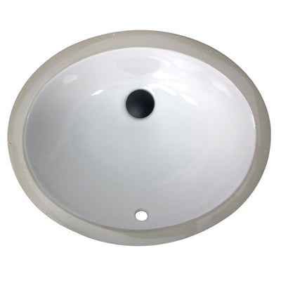 Nantucket Sinks 15x12in Vitreous China Ceramic Undermount Bathroom Sink, White