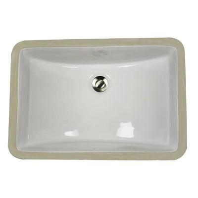 Nantucket Sinks 18x12in Vitreous China Ceramic Undermount Bathroom Sink, White
