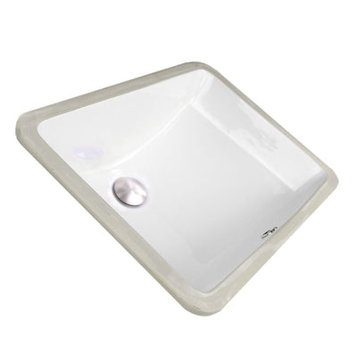 Nantucket Sinks 18x12in Vitreous China Ceramic Undermount Bathroom Sink, White