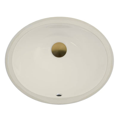 Nantucket Sinks 13x10in Vitreous China Ceramic Undermount Bathroom Sink, Bisque