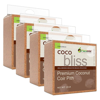 Plantonix Coco Bliss Organic Coconut Coir Pith 10 Pound Bricks (4 Pack) (Used) - VMInnovations