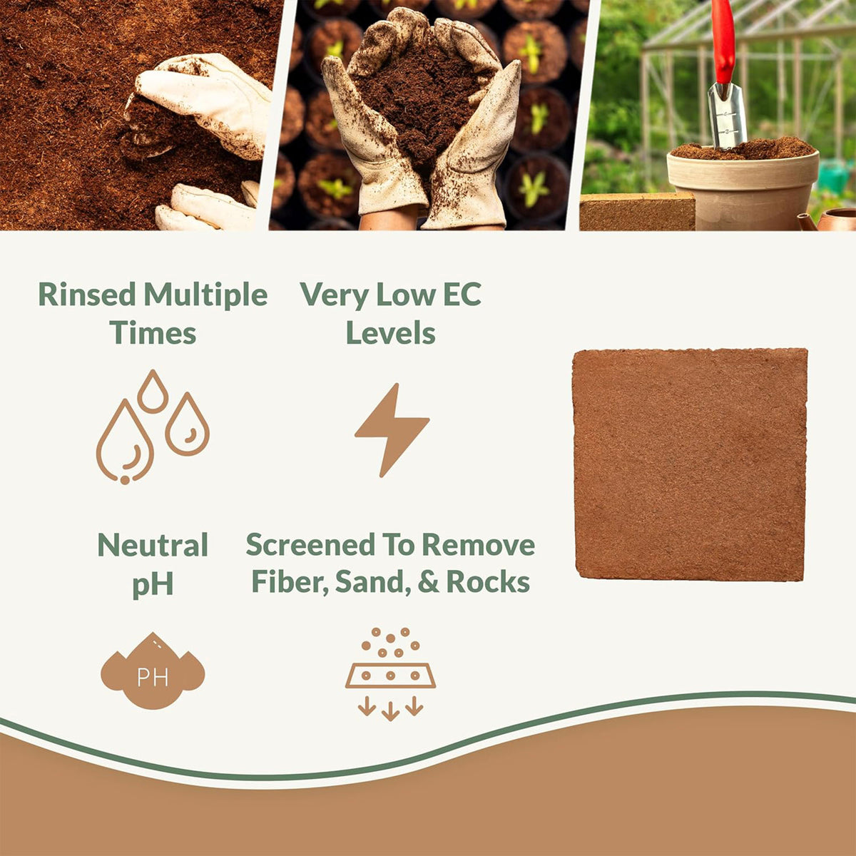 Plantonix Coco Bliss Premium Organic Coconut Coir Pith 10 Pound Bricks (4 Pack) - VMInnovations