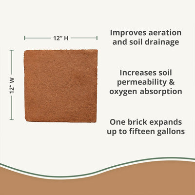 Plantonix Coco Bliss Premium Organic Coconut Coir Pith 10lb Bricks (Open Box) - VMInnovations