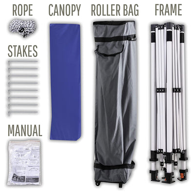 OneTouch 10 Foot x 10 Foot Instant Shade Canopy w/ Center Lock Technology, Blue - VMInnovations