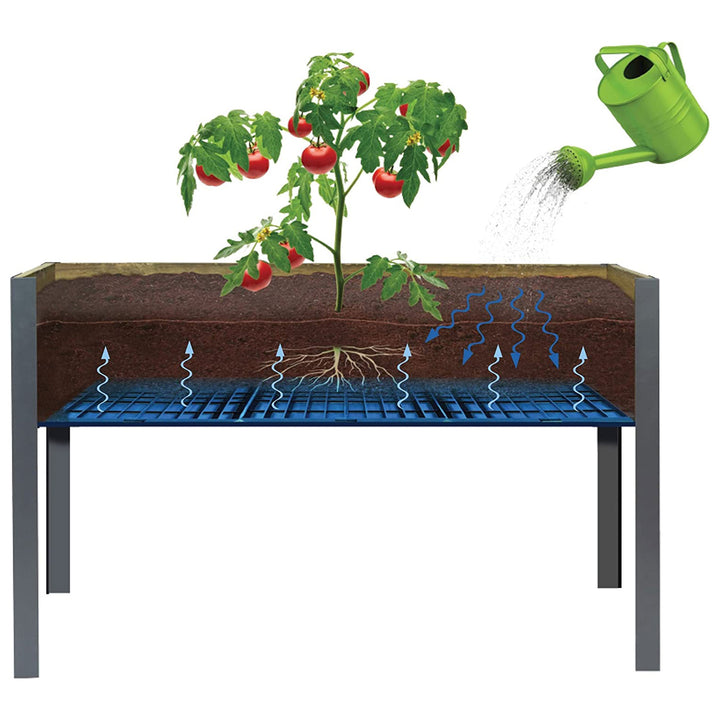 Elevated Spruce Backyard Deck Planter, 21"L x 47"W x 29.5"H, Gray (Used) - VMInnovations