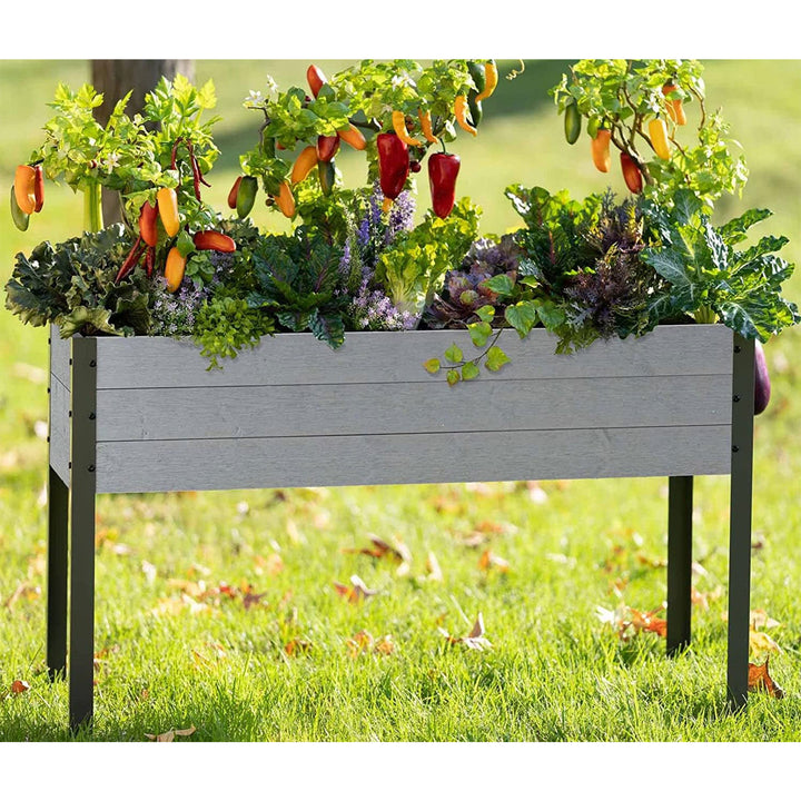 Elevated Spruce Backyard Deck Planter, 21"L x 47"W x 29.5"H, Gray (Used) - VMInnovations