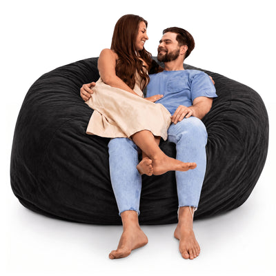 Ultimate Sack 6000 6 Foot Foam Pre-Filled Fur Cover Bean Bag Chair (Open Box) - VMInnovations