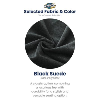 Ultimate Sack 6ft Bean Bag Chair and Footstool, Oversized Lounger, Black Suede - VMInnovations