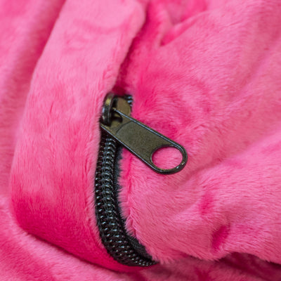 6000 6 Foot Pre Filled Fur Bean Bag Chair with Footstool, Pink (Used)