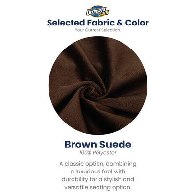 Ultimate Sack 6ft Bean Bag Chair and Footstool, Oversized Lounger, Brown Suede - VMInnovations