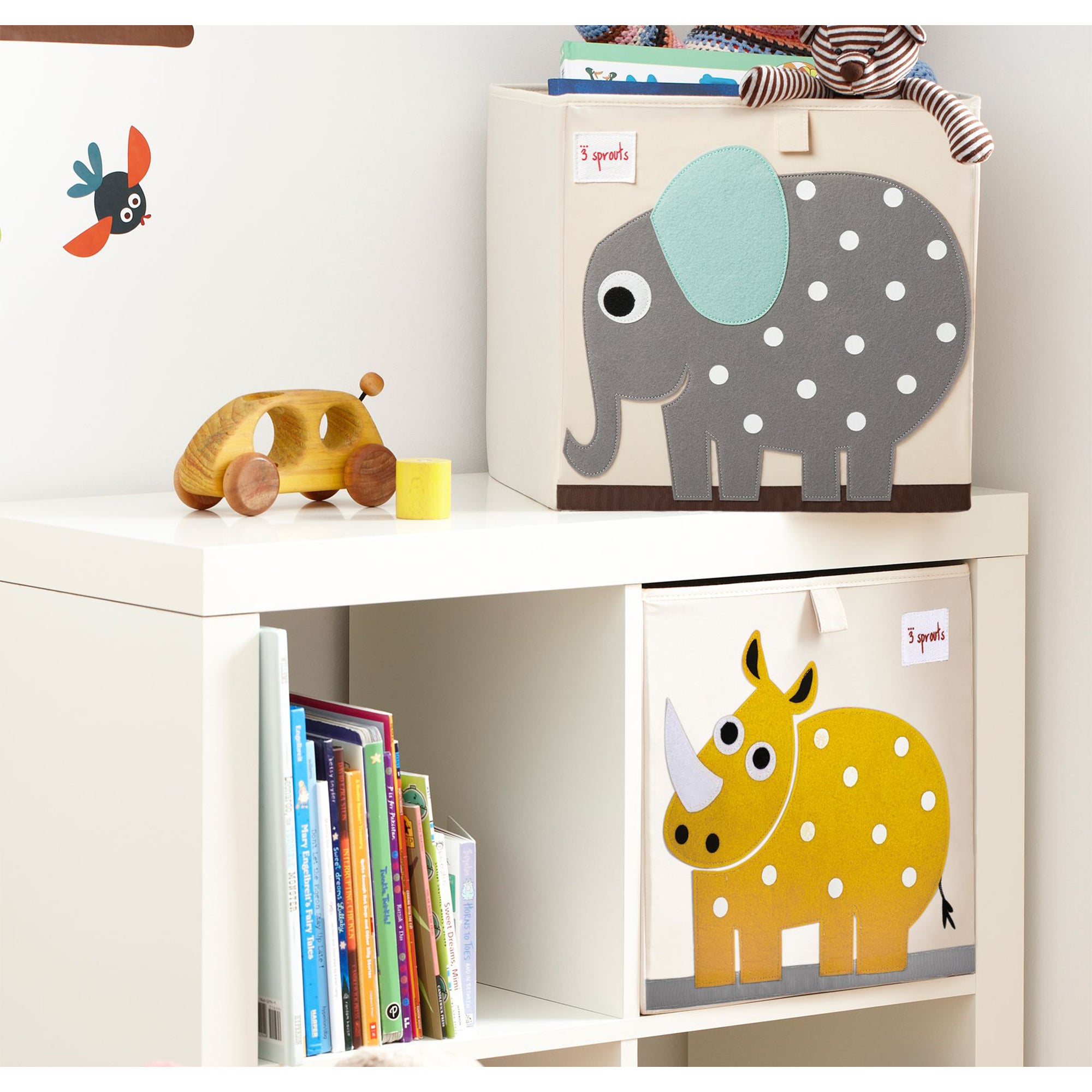 3 Sprouts Children's Foldable Fabric Storage Cube Soft Toy Bin Basket (Open Box) - VMInnovations