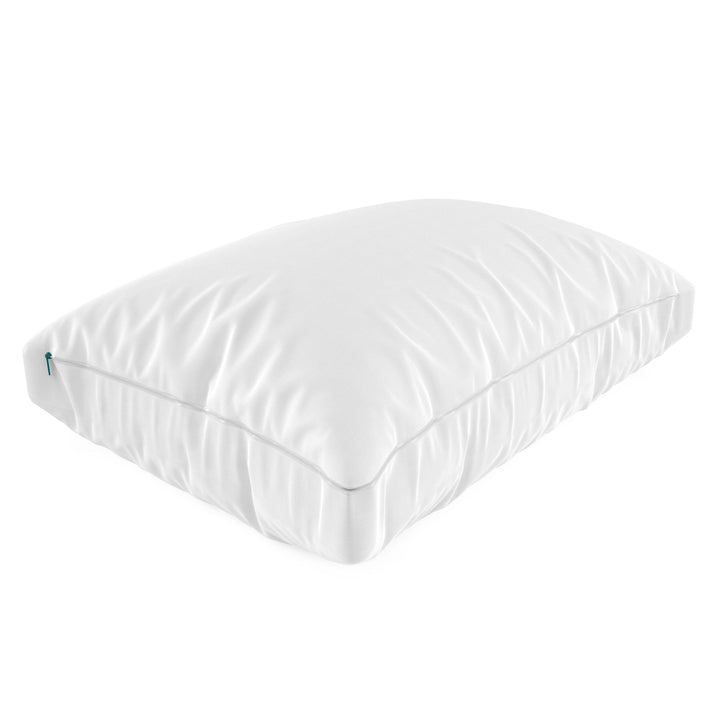 Sleepgram Bed Support Sleeping Pillow with Microfiber Cover, Queen Size, White