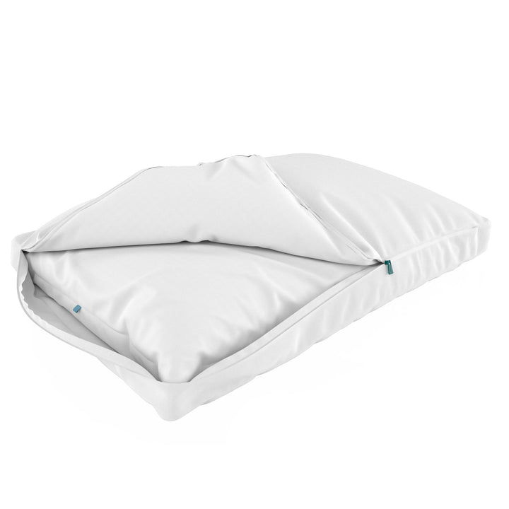 Sleepgram Bed Support Sleeping Pillow with Microfiber Cover, Queen Size, White