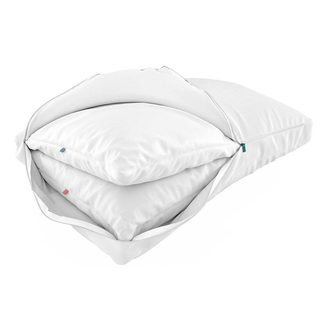 Sleepgram Bed Support Sleeping Pillow with Microfiber Cover, King Size, White